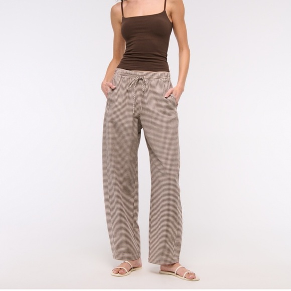 Abercrombie & Fitch Pants - Abercrombie & Fitch Tan Checkered Women's Trousers